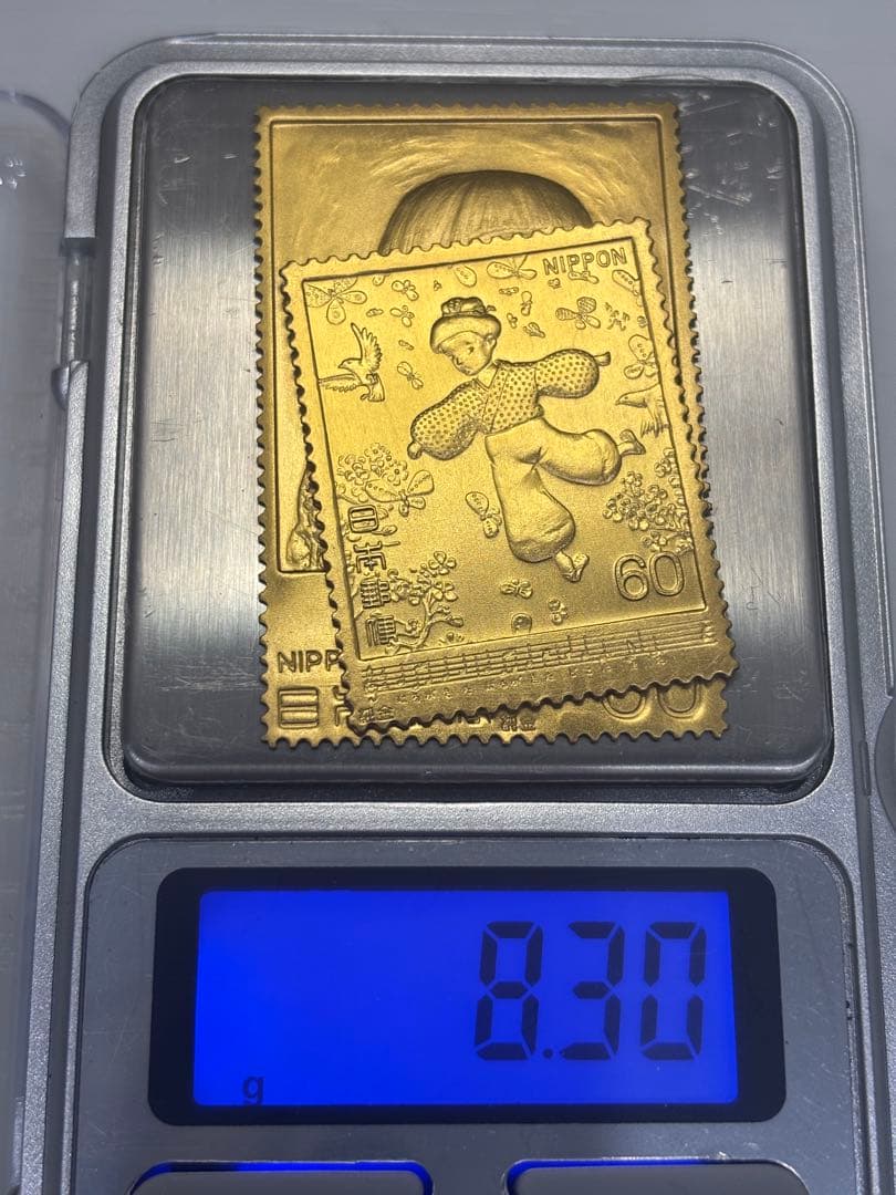 希少　松本徽章工業　純金　金属工芸品　8g 純金×純銅 切手　K24