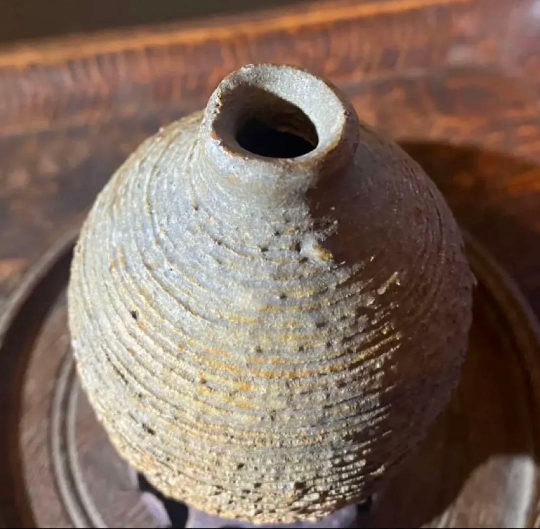 アンティーク　美品ブルナイ　小花器　極小唐木台座　３種・３点セット レア