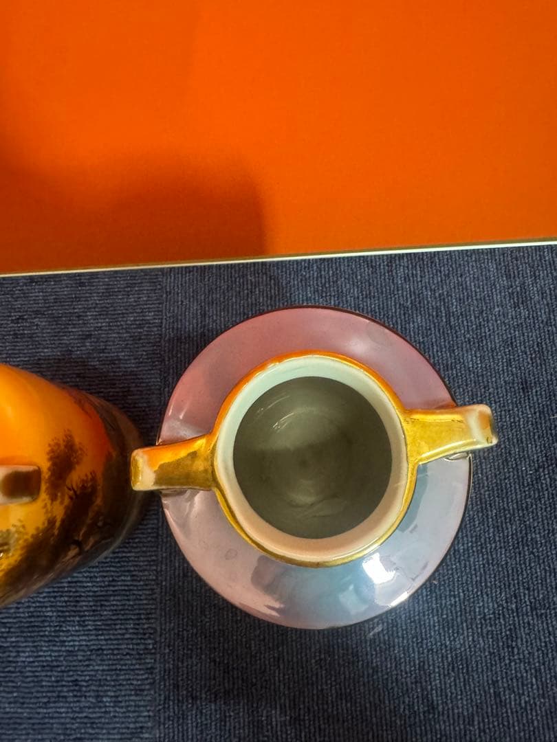 1843  オールドノリタケ　双耳風景図　花瓶   2客　時代物