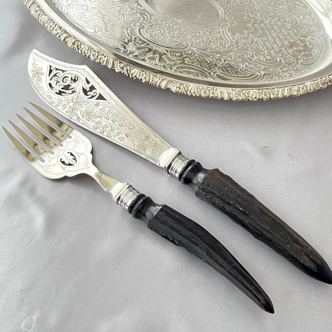 【Copper Brothers】【純銀継手】アントラーハンドルのサーバーセット