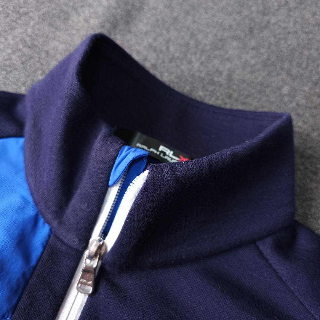 RLX ポロラルフローレン ハーフジップ 裏薄起毛 ブルゾントレーナーS 紺