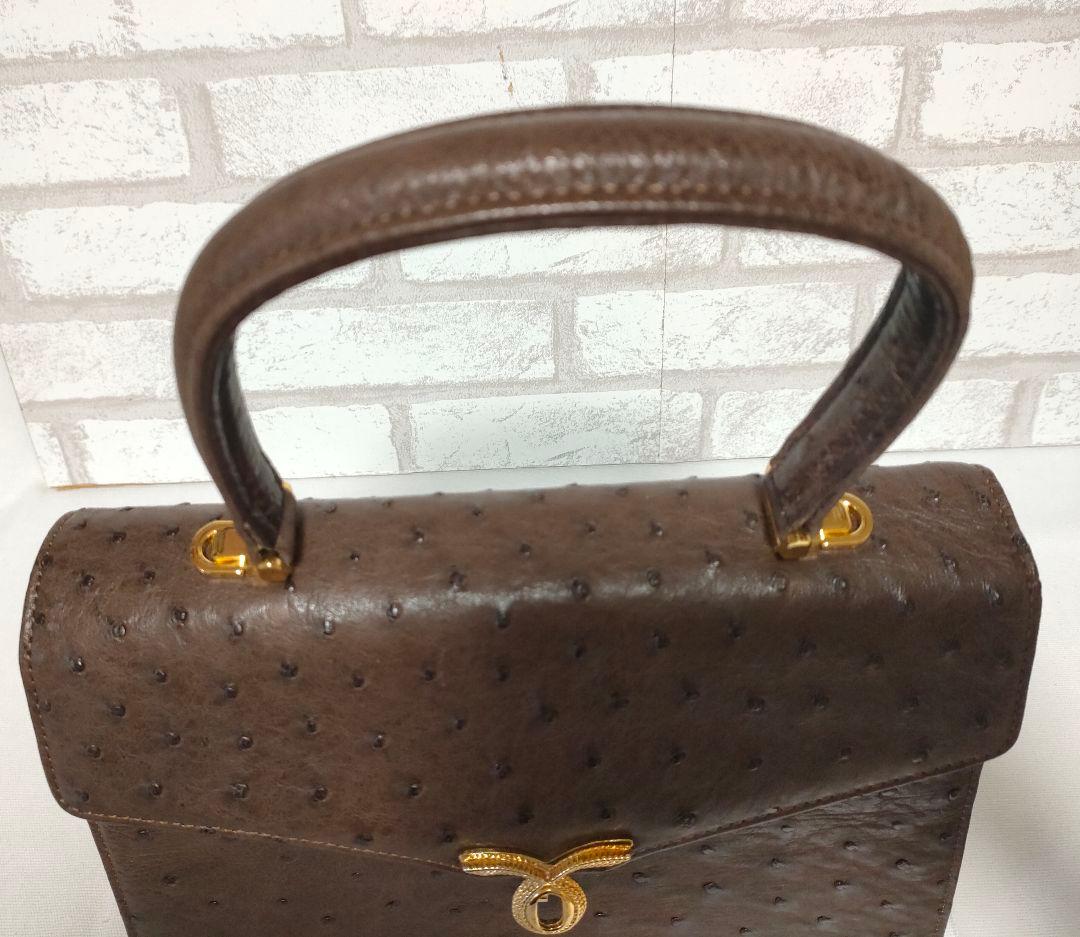 オーストリッチ ハンドバッグ ストラップ付き