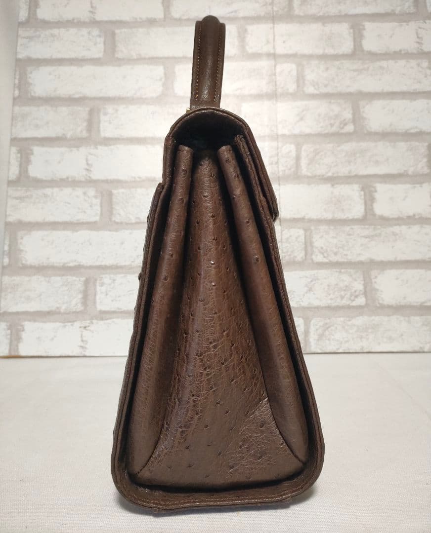 オーストリッチ ハンドバッグ ストラップ付き