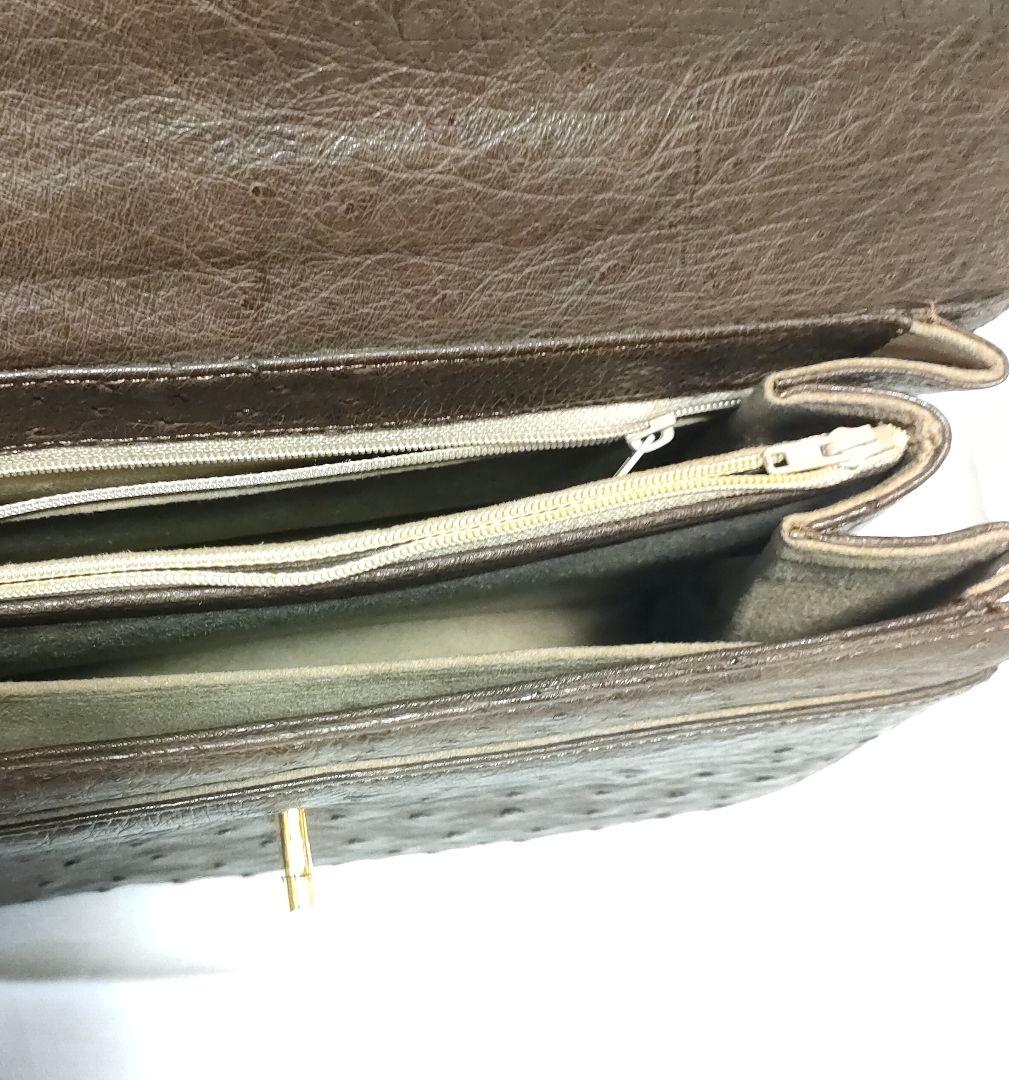 オーストリッチ ハンドバッグ ストラップ付き