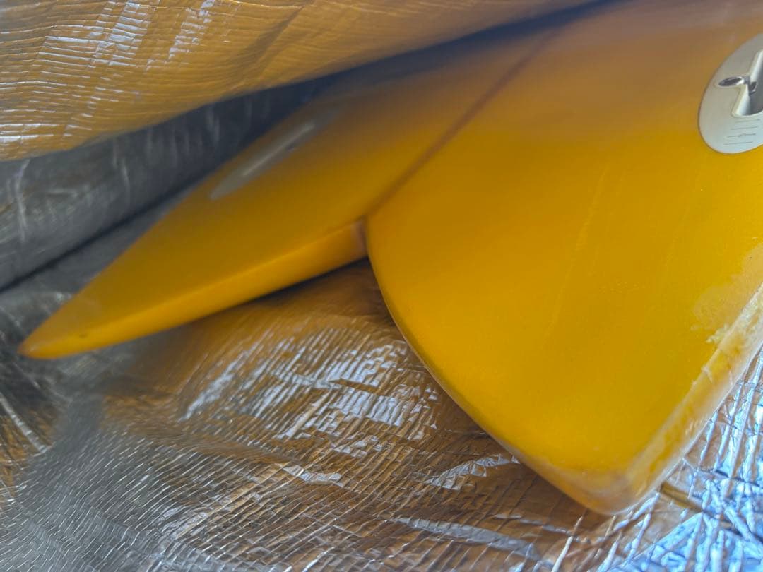 Op イエローショートボード MCシエープフィン付きフィッシュ