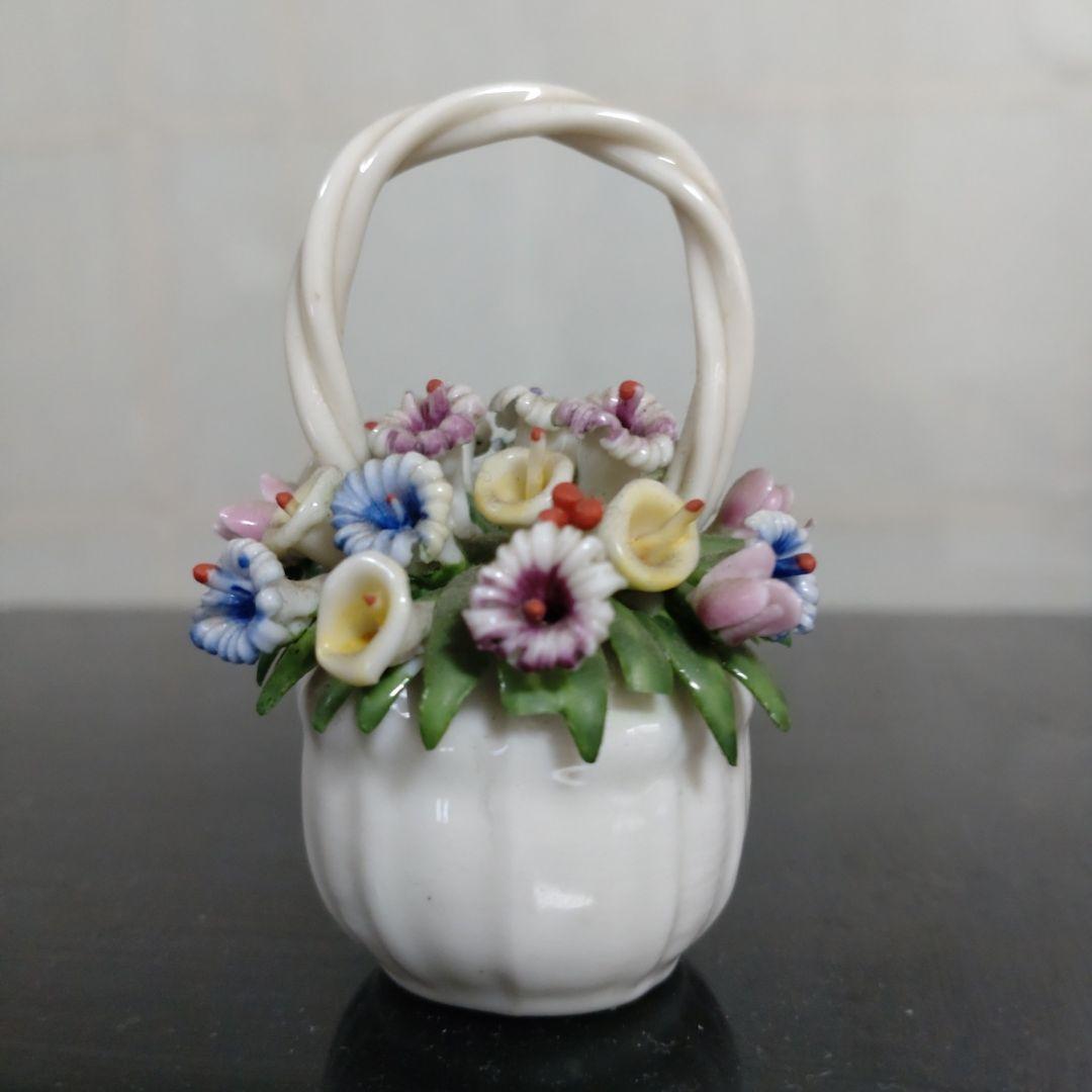 陶器製 花かご イタリア製ハンドペイント