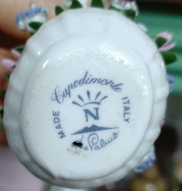 陶器製 花かご イタリア製ハンドペイント