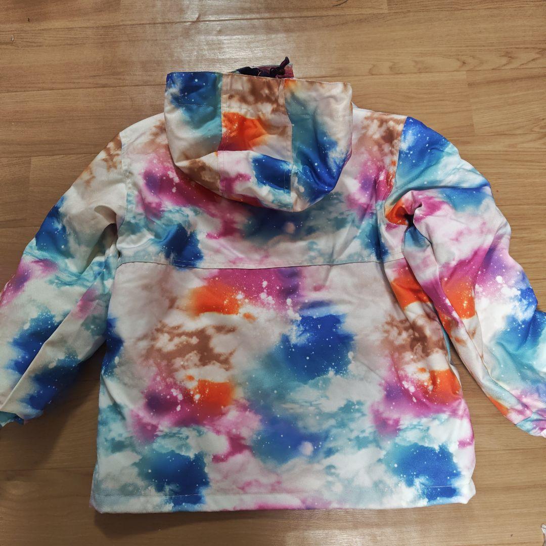 140cm スノボー　スキー　スノーウェア　宇宙柄　ミント色手袋グローブ