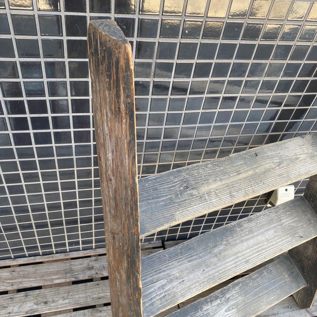 昭和レトロ 時代物 木製梯子 階段 店舗什器 花台 インテリア 古家具 古民家