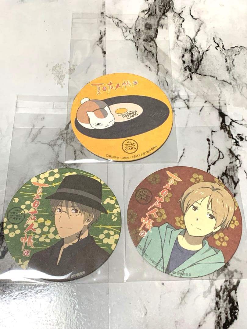 夏目友人帳コースター　タワレコカフェ3枚セット