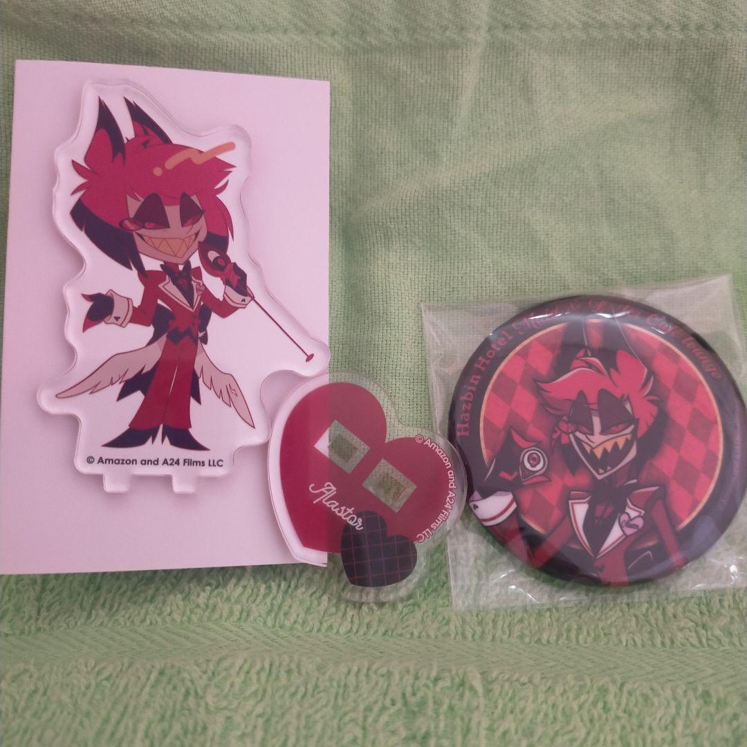 アニメイトカフェ ハズビンホテル アラスター　缶バッジ　アクリルスタンド