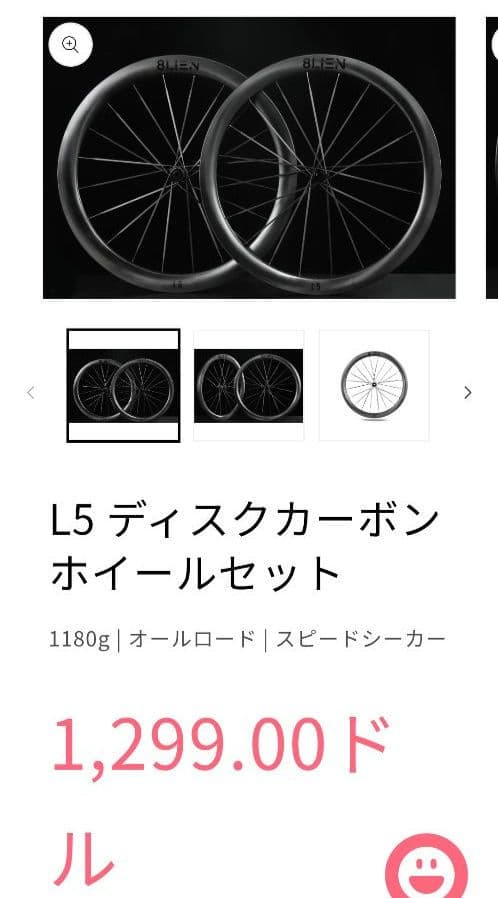 8LIEN L5 Disc Carbon Wheelsetエイリアン 1180g