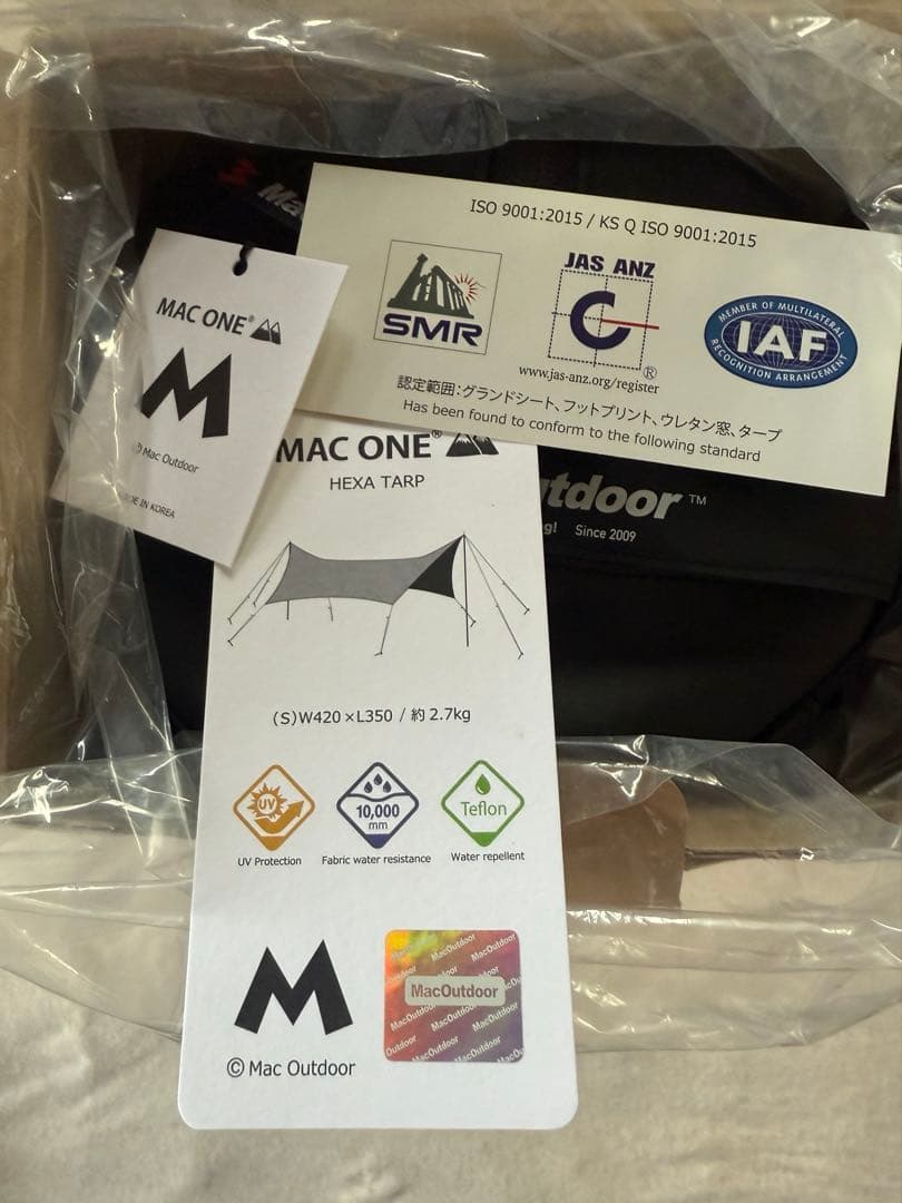 黒S新品 Mac Outdoor Mac One ヘキサ タープ ブラック