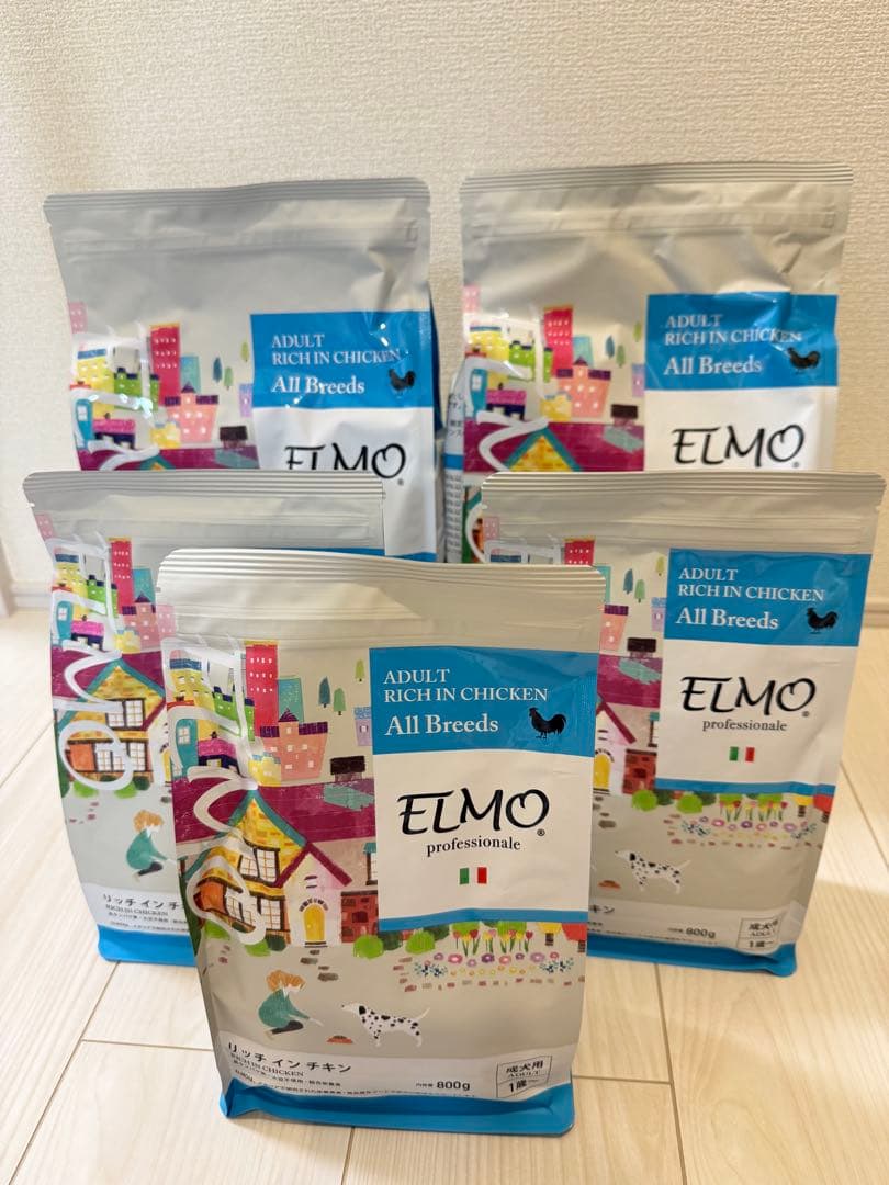 犬ELMO アダルト リッチインチキン5袋 8.4kg 【おまけ付き】