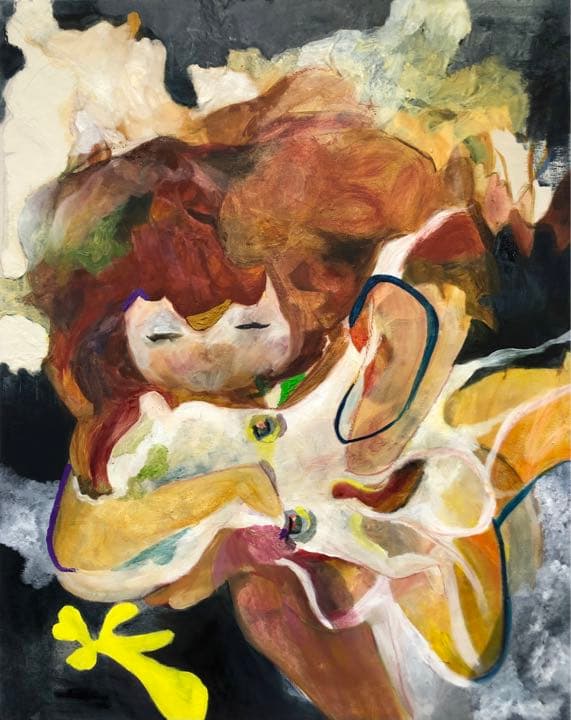 【F30号】タコを捕まえる 油絵 原画 oil painting 抽象画 たこ