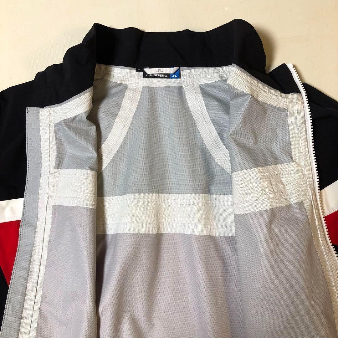 ジェイリンドバーグ 撥水 ストレッチ ナイロン ジャケット ブラック×レッド