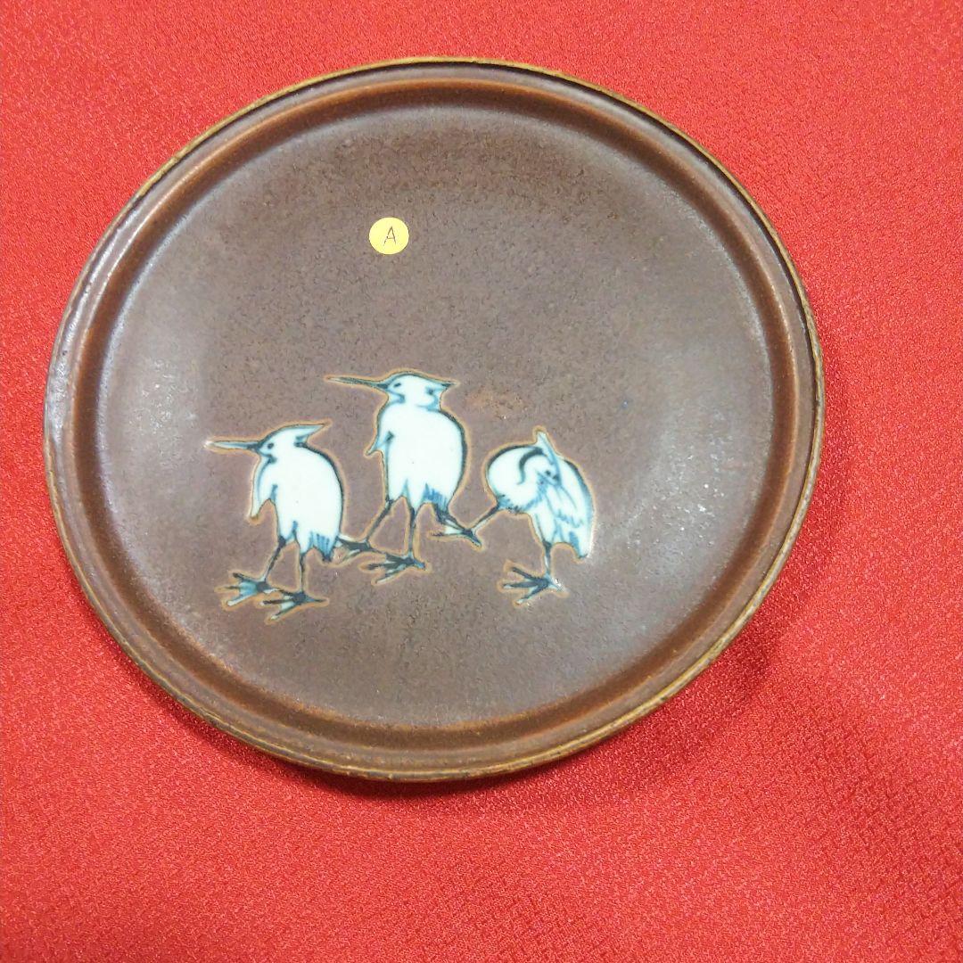 茶道具 九谷焼　古九谷 吸坂手 鷺図丸皿 CA