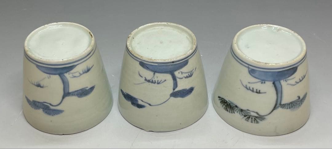 古伊万里　初期伊万里　松竹梅　蕎麦猪口　3客　Ka492