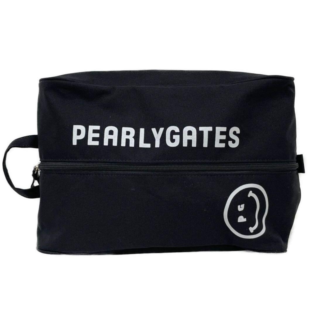 中古パーリーゲイツ PEARLY GATES シューズケース 黒　スマイル
