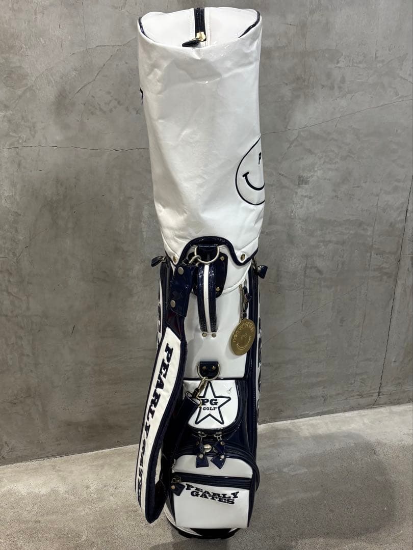 キ*デ様 PEARLY GATES キャディバッグ ホワイト/ネイビー