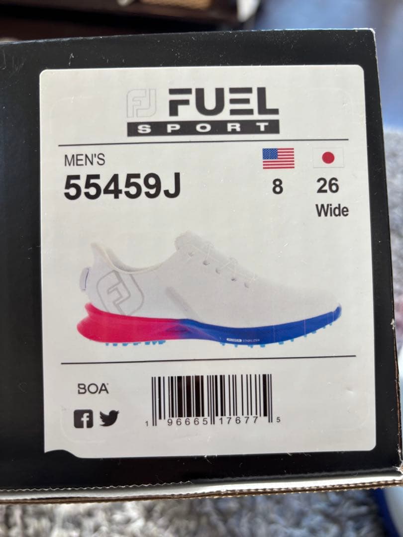 新品FUEL ゴルフシューズ 55459J 26cm ホワイト/ピンク/ブルー
