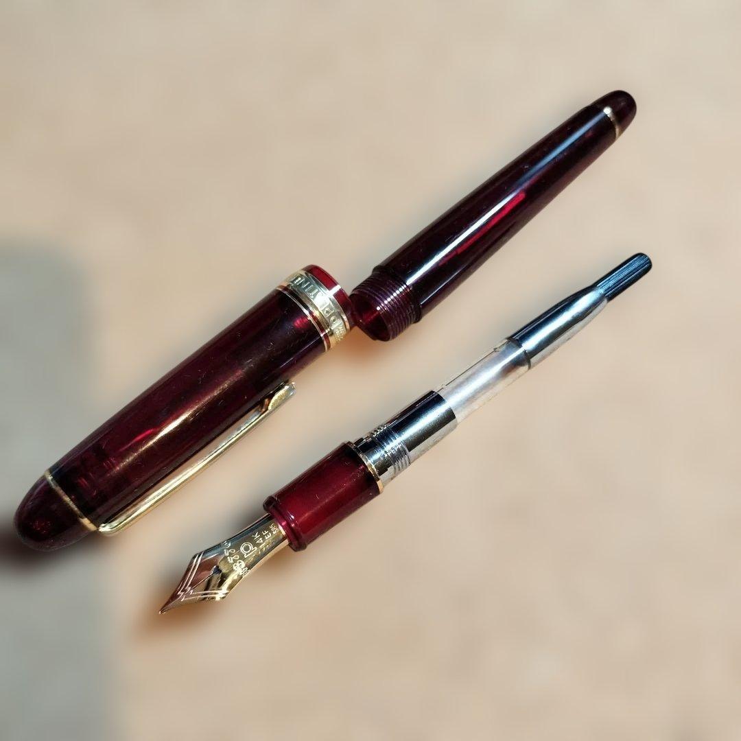 プラチナ万年筆 #3776 センチュリー ブルゴーニュEF 14K