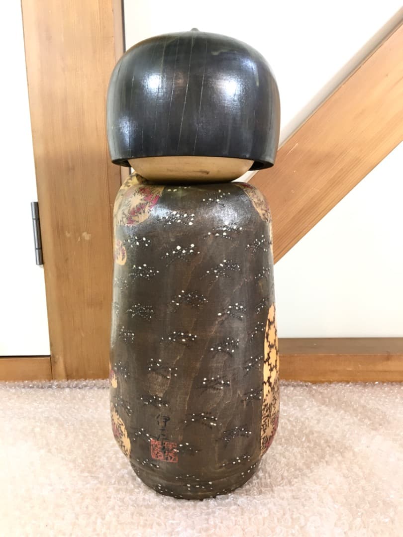 ○小林伊之介 創作こけし 内閣総理大臣賞 受賞作家 こけし 木 高さ約40cm