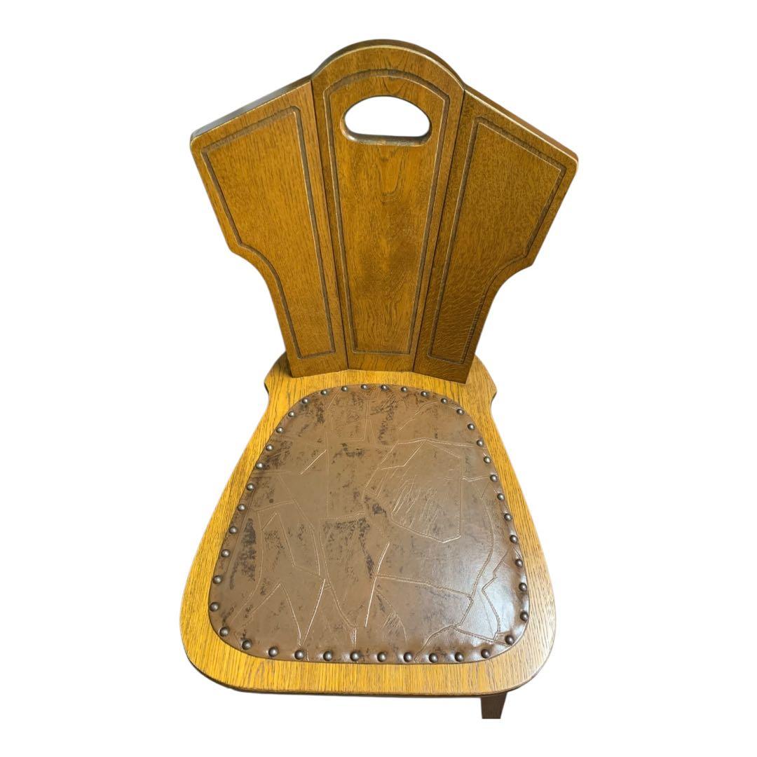 木製ハンドル付き　クラシック　ダイニングチェア　2脚セット　アンティーク