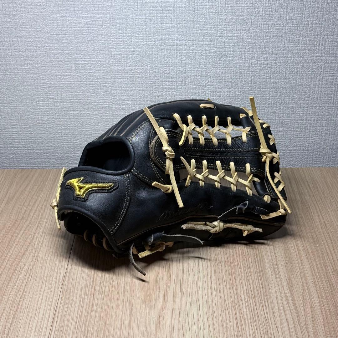 Mizuno ミズノプロ 軟式 外野手用 小指2本 ブラック×ミルクブラウン