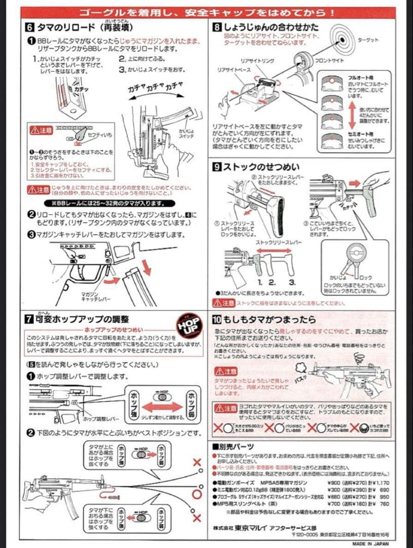 未使用　東京マルイ カスタム品　H&K MP5A5 電動ガン　金属ピニオンギア