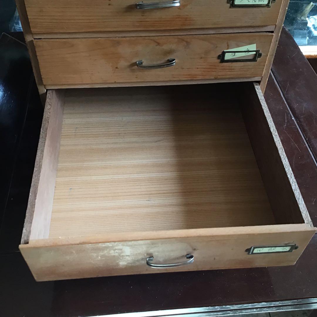 昭和レトロ　木製　 書類棚　ネームプレート　引き出し