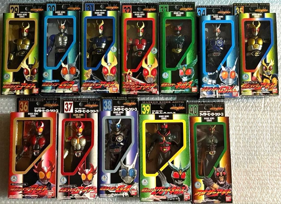 【未使用】仮面ライダー アギト ライダーヒーローシリーズソフビ　バンダイ　12体