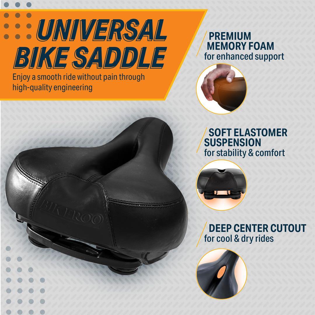 bikeroo パッド入りWide 自転車サドル ユニバーサルフィット