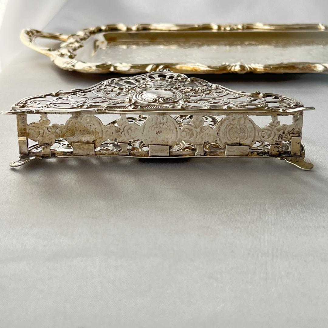 【ドイツ】 薔薇のナプキンホルダー / レターラック【純銀】12.5cm