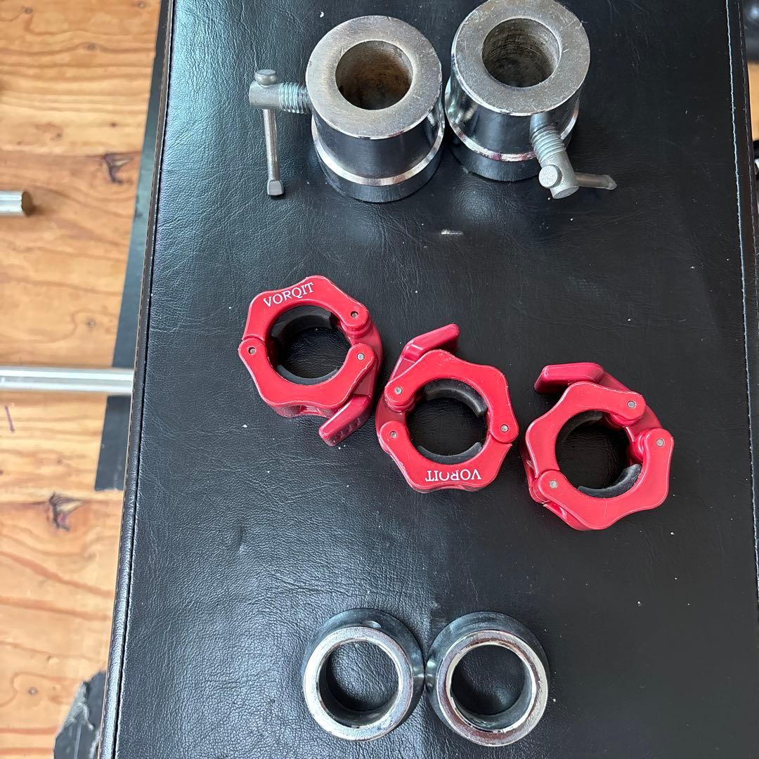 バーベルシャフト　3本 クランプセット