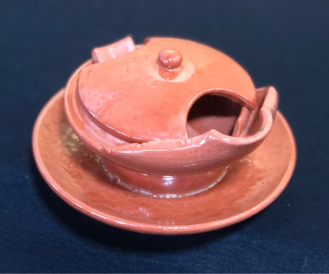 《R》茶道具 楽焼 赤楽 するめ瓦 油盞 和楽 短檠 夜咄 251225か3