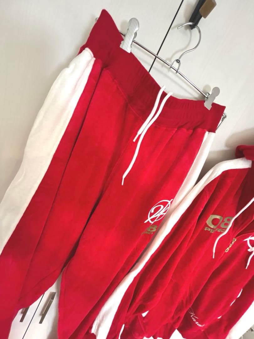 EXILE 24karats ジャージ 赤 セットアップ ベロア Lサイズ