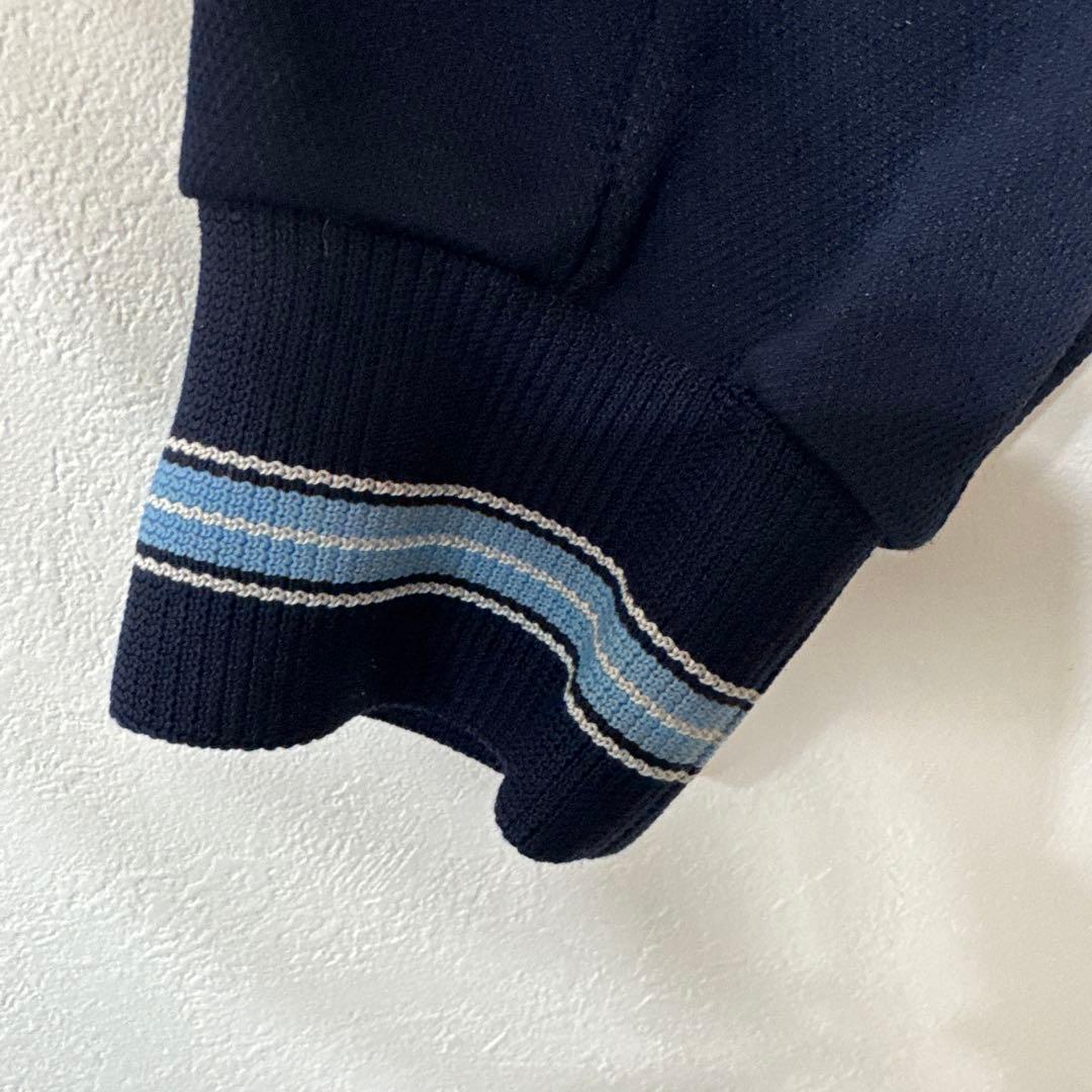 adidas アディダス 80s デサント製 ヴィンテージ ネイビー　ジャージ