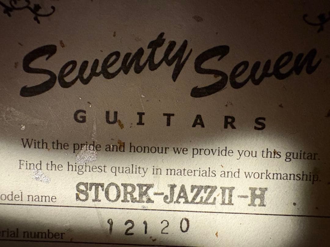 ギター Seventy Seven Stork-jazz II-h