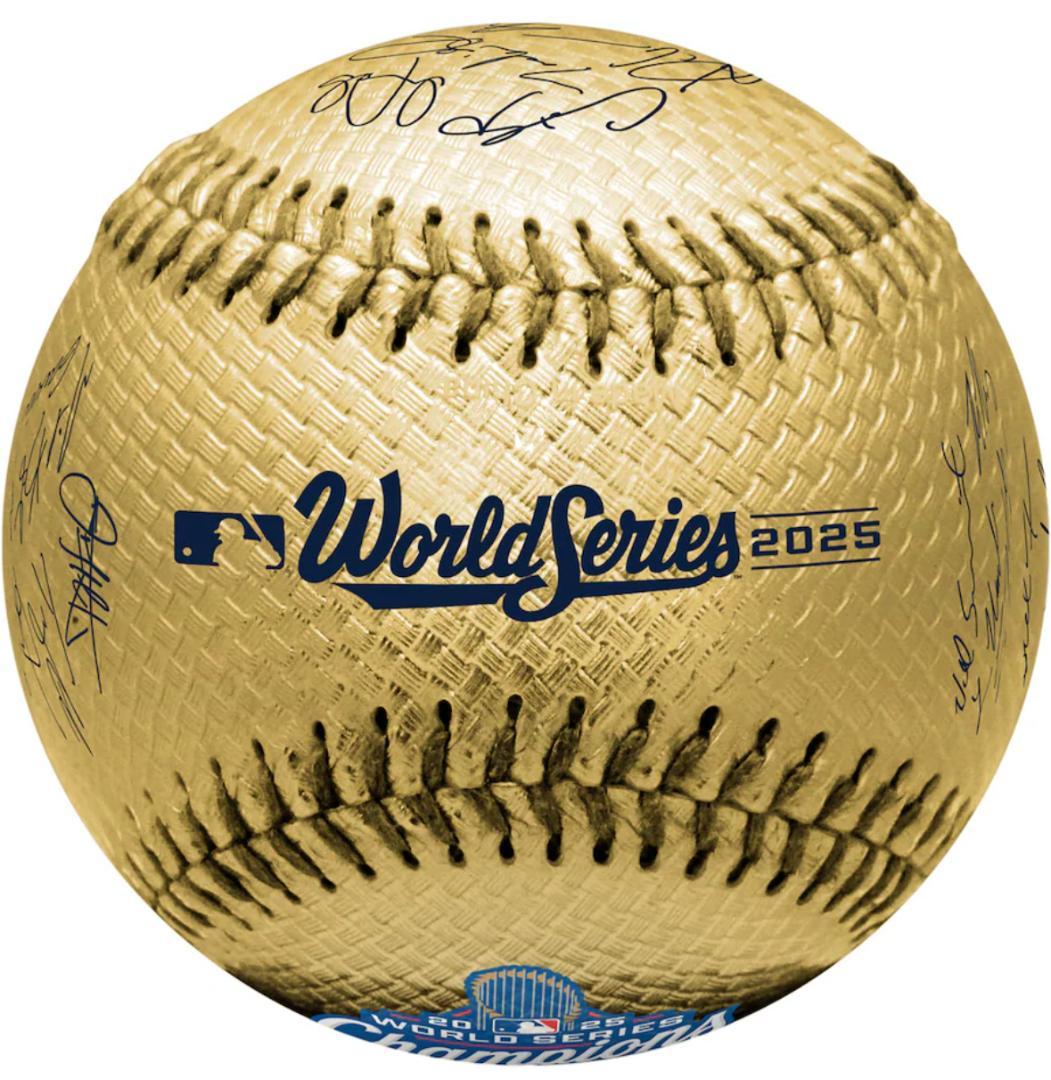 ドジャース ワールドシリーズ 2025 優勝 プリント サイン ボール ゴールド