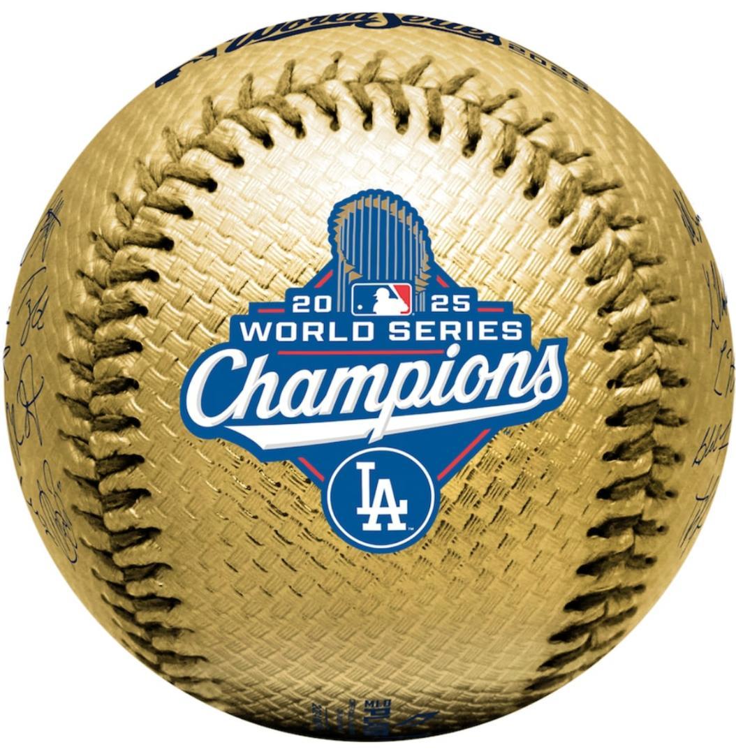 ドジャース ワールドシリーズ 2025 優勝 プリント サイン ボール ゴールド
