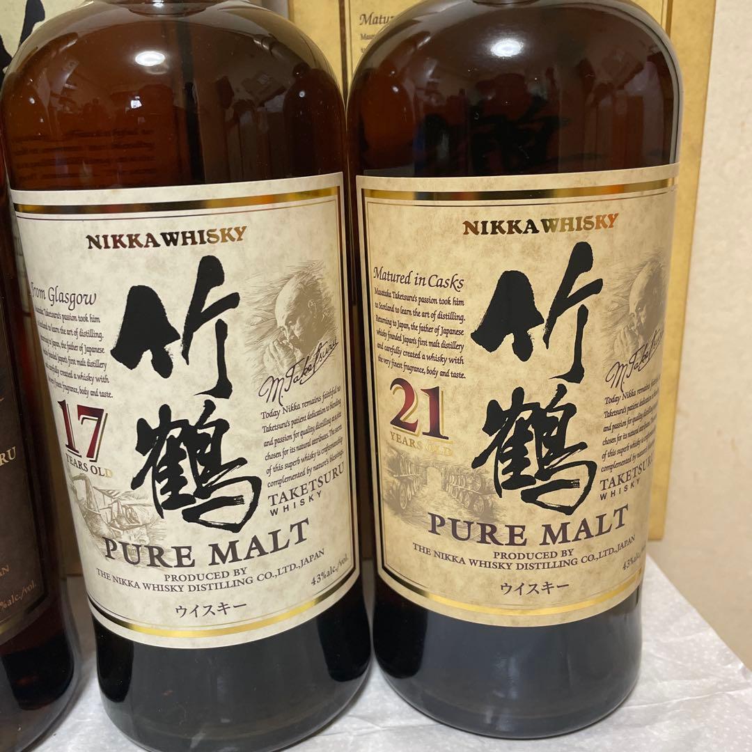 竹鶴ウイスキーピュアモルト普通です 12年17年 21年 4本セット