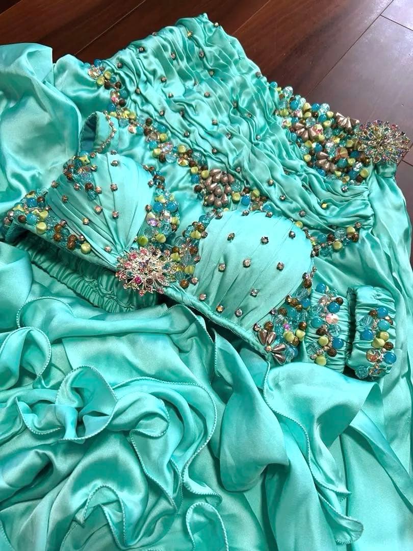 ベリーダンス　衣装　エジプト製　ミントグリーン