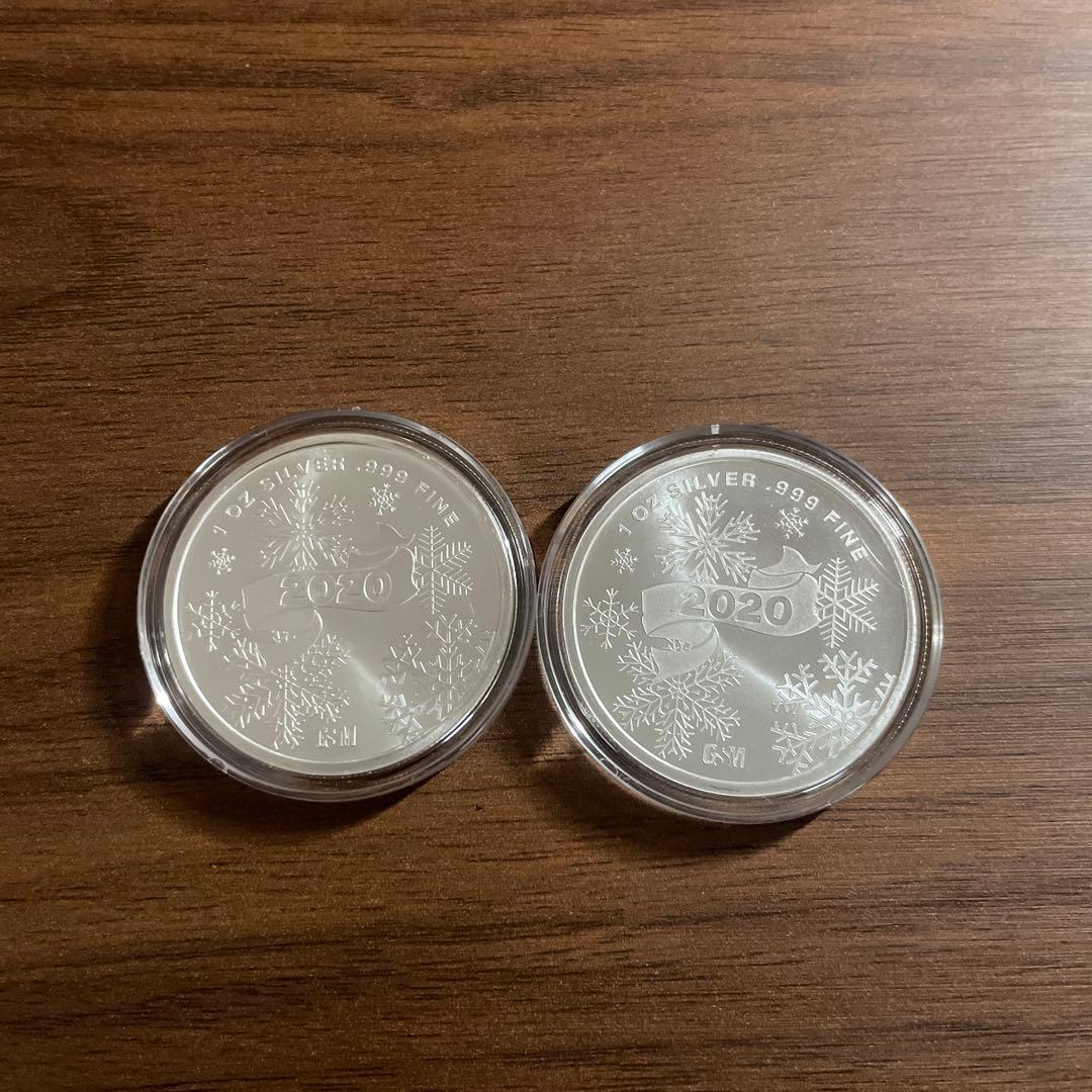 2020年 サンタクロース 銀貨 1オンス　2枚セット