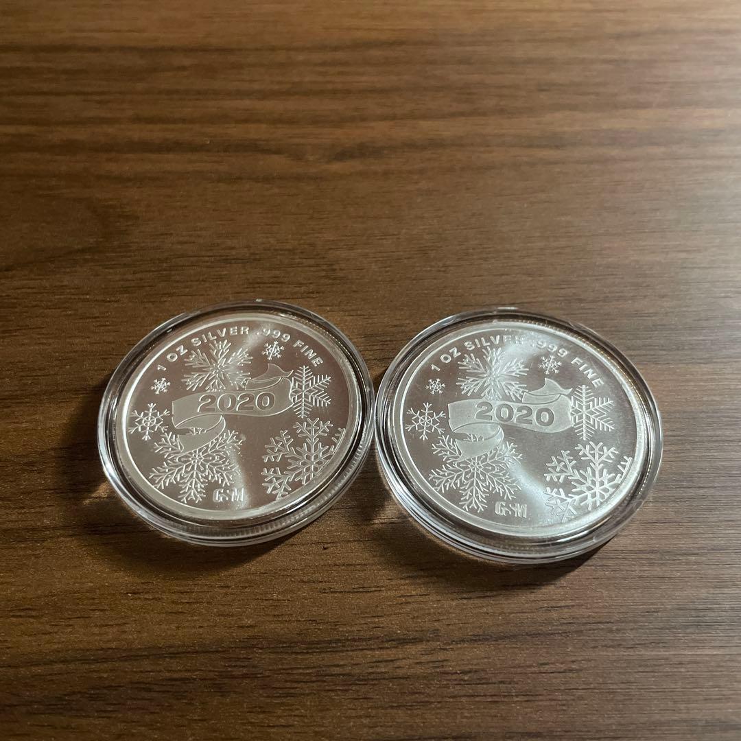2020年 サンタクロース 銀貨 1オンス　2枚セット
