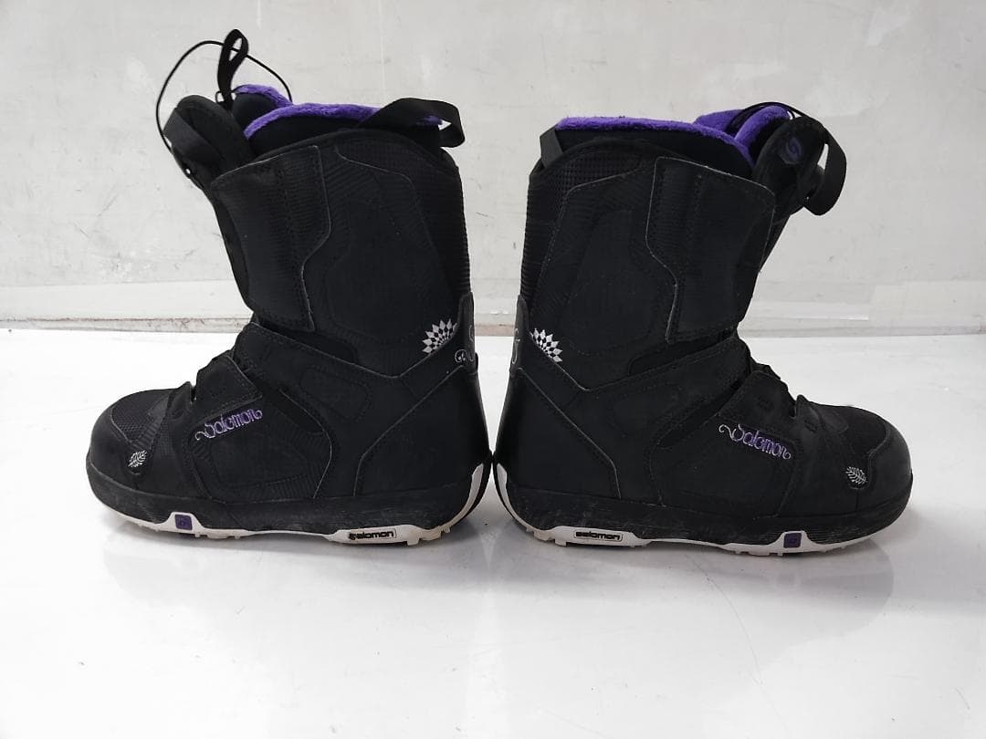 サロモン スノーボードブーツ PEARL 25cm BOA ブラック×パープル◆