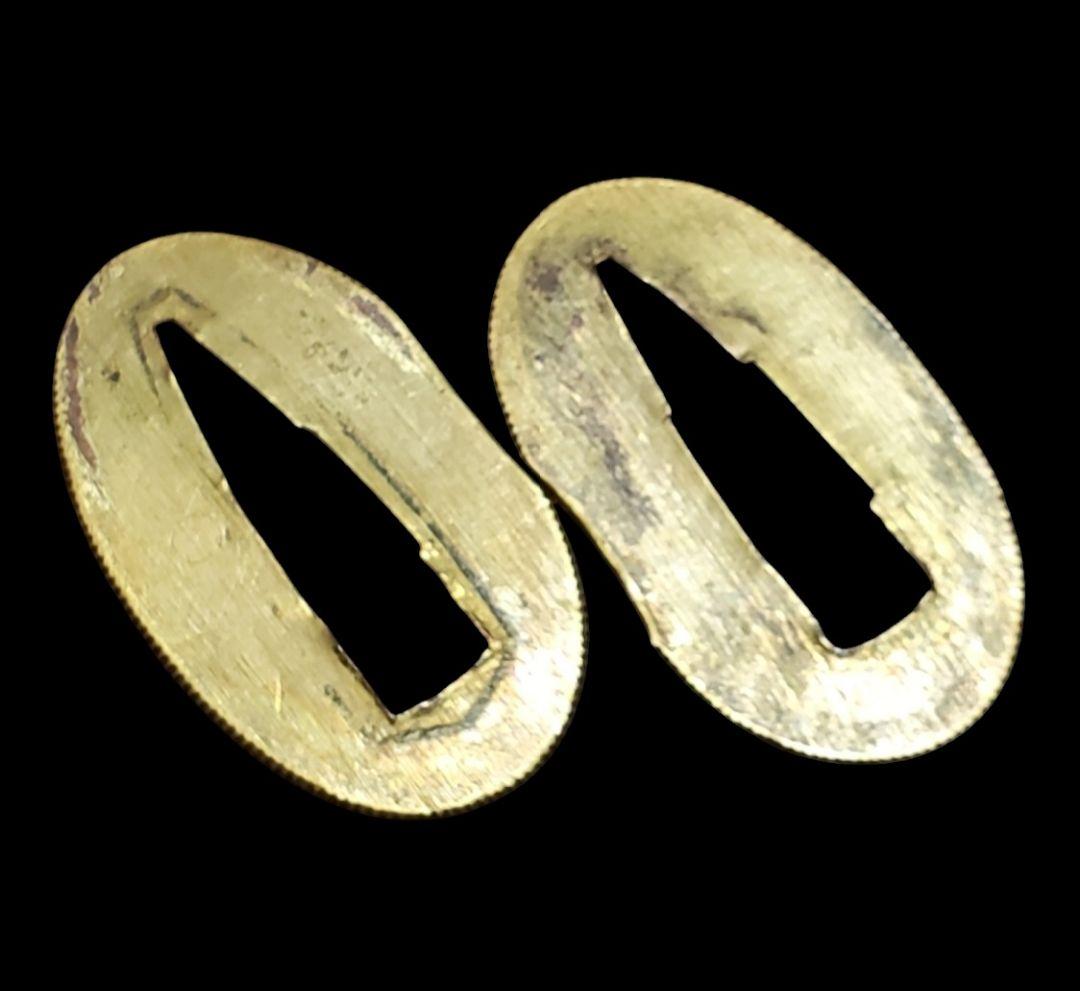 状態の良い金着せ切羽。二枚一組