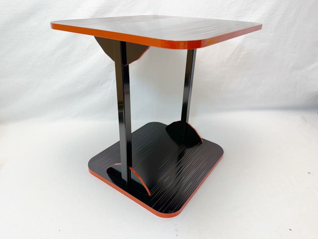 未使用 茶道具 即中斎好 溜塗爪紅 小四方棚 組み立式 紙箱