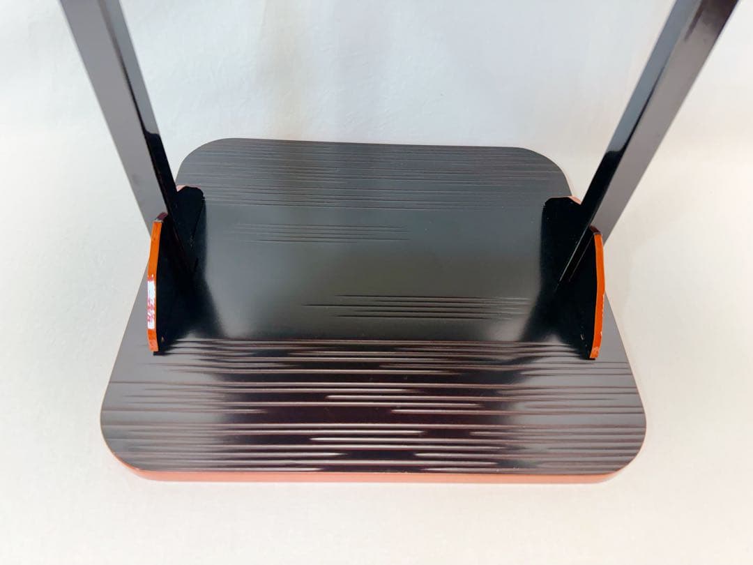 未使用 茶道具 即中斎好 溜塗爪紅 小四方棚 組み立式 紙箱