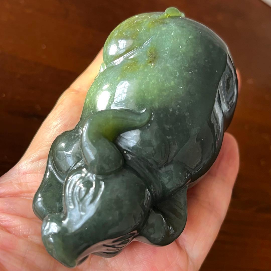 和田玉 ろうかん 青玉 藍青 古翡翠 彫刻 ネフライト 軟玉 アンティーク 希少